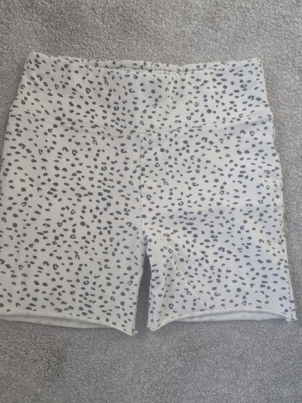 Madden Girl White Bike Shorts with Black Spot Print